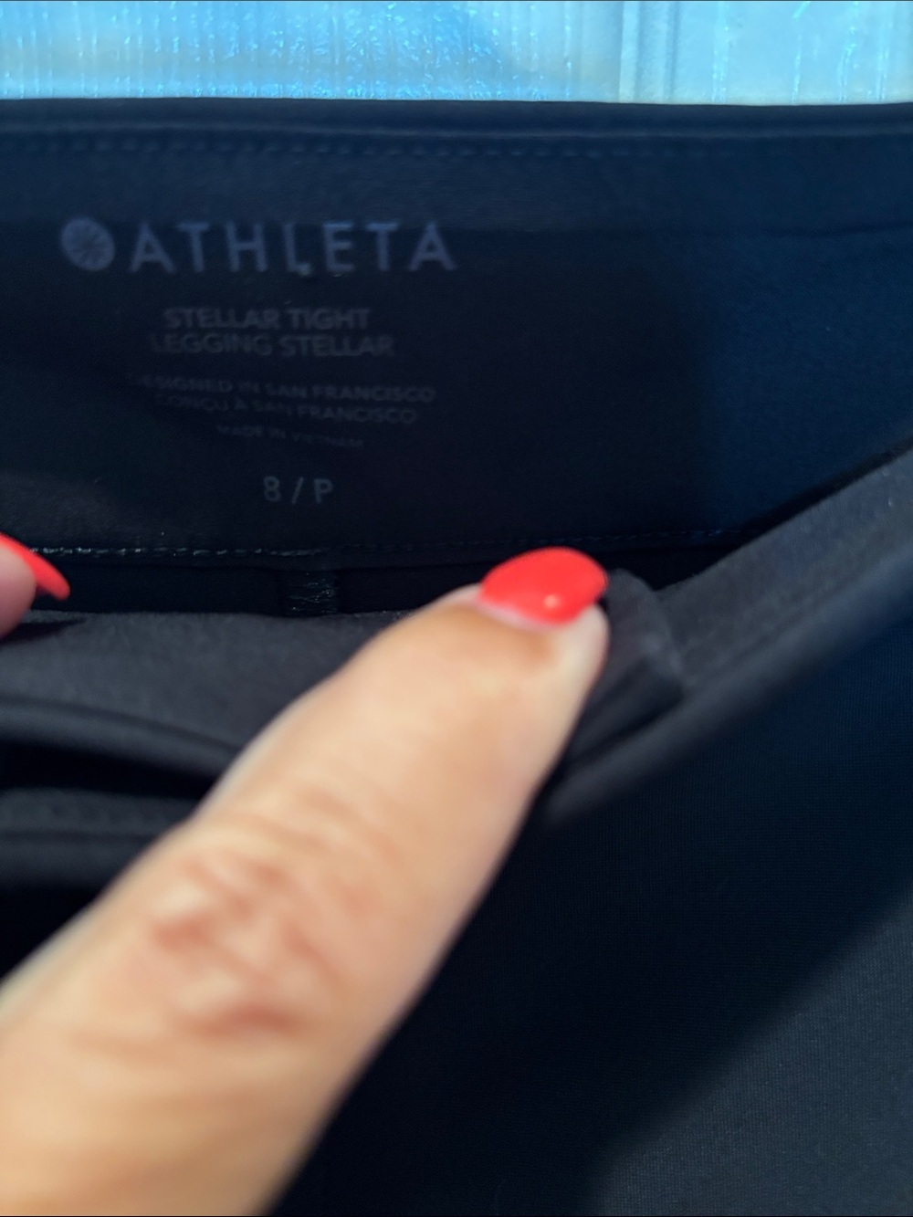 Athleta Stellar Tight Pant 8P Black High Rise Ankle Slit Ponte Leggings Petite 8 - Picture 2 of 5
